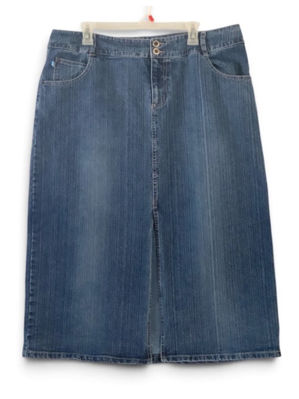 Duck Head Denim Skirt Midi/Maxi 20W Front Split Blue Rockabilly Western